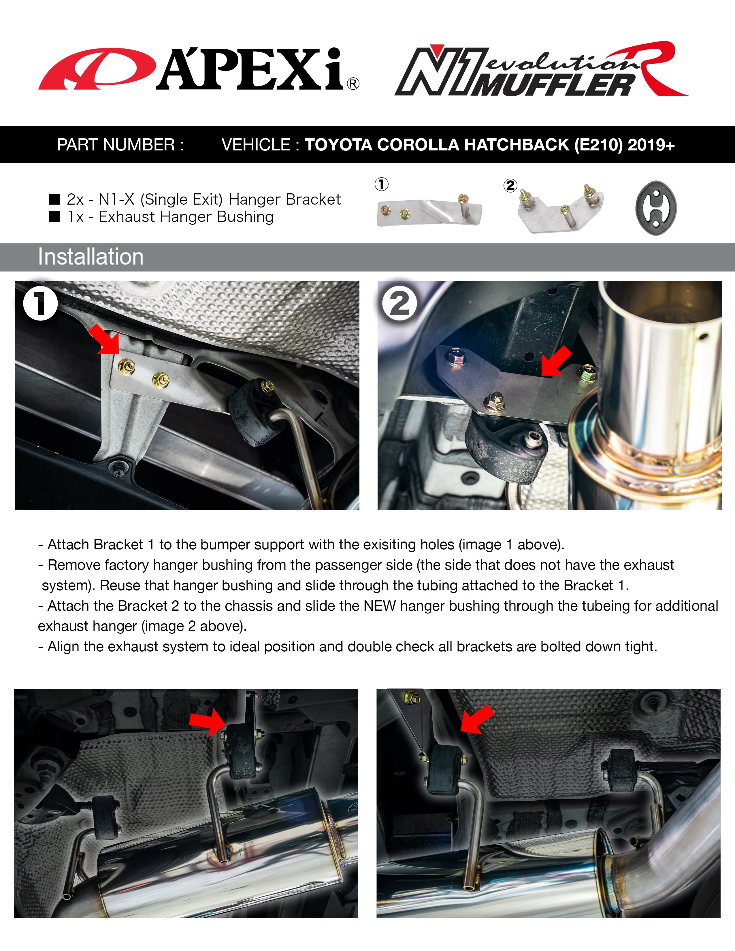 APEXi N1 Evolution R Performance Catback System - 2023+ Toyota GR Corolla / 2019+ Corolla Hatchback - Image 6